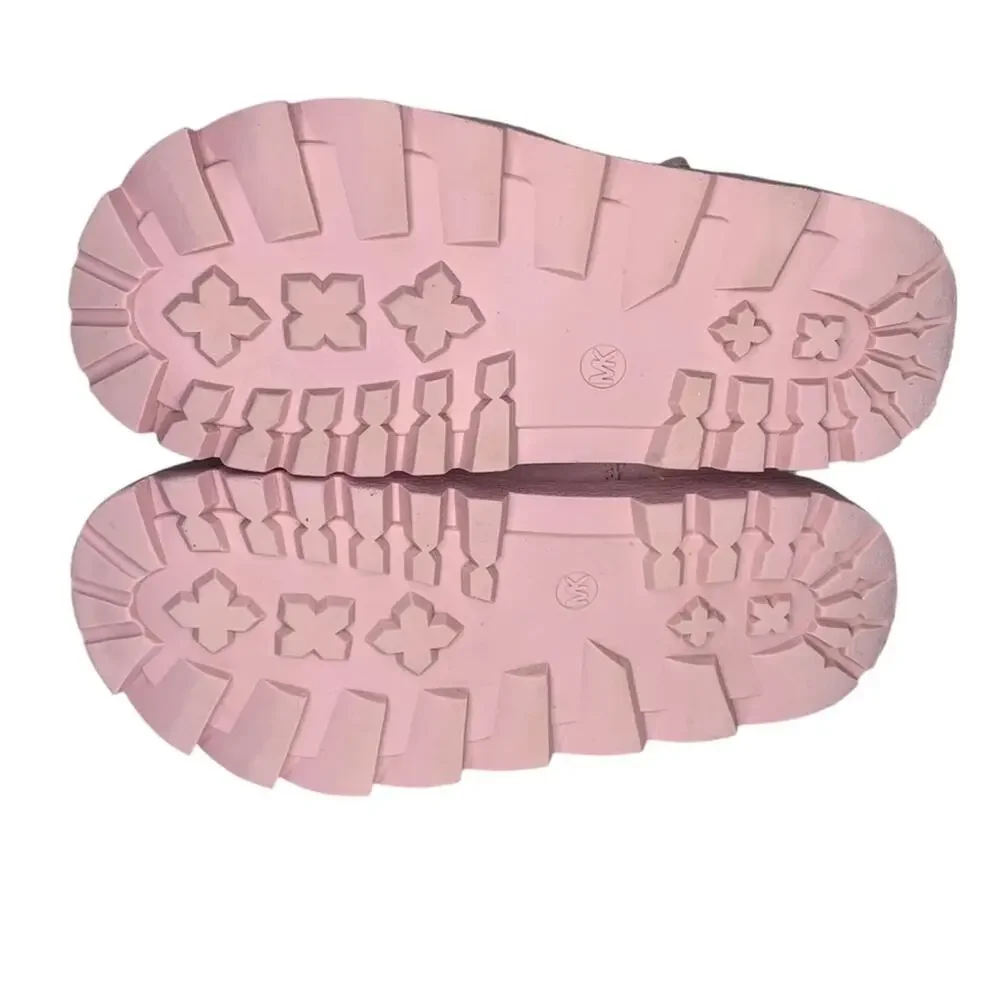 Michael Kors Boots for Girls Light Pink MK Silver Logo Print Side Zipper Size 2